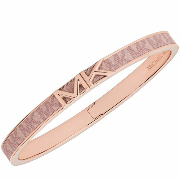 Michael Kors Rose Gold-Tone Logo Thin Bangle - Picture 2 of 13